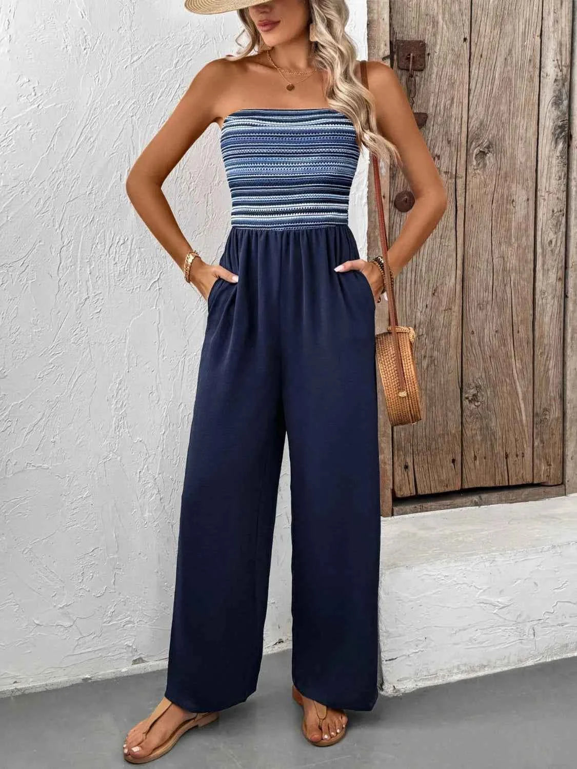 Tube Wide Leg Jumpsuit Trendsi