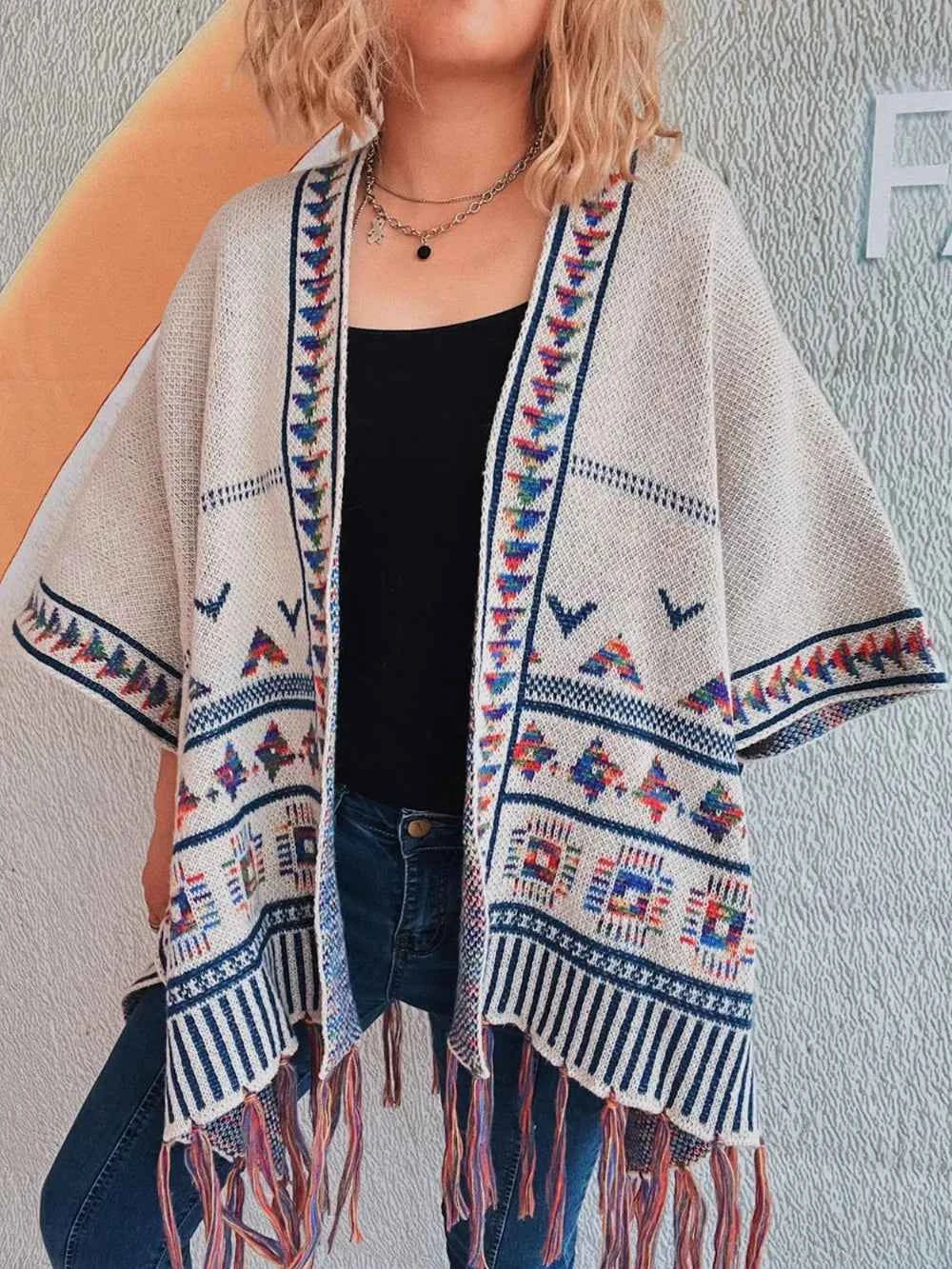 Fringe Open Front Cardigan Trendsi