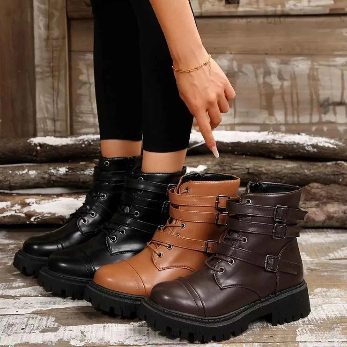 Round Toe Platform Boots Trendsi