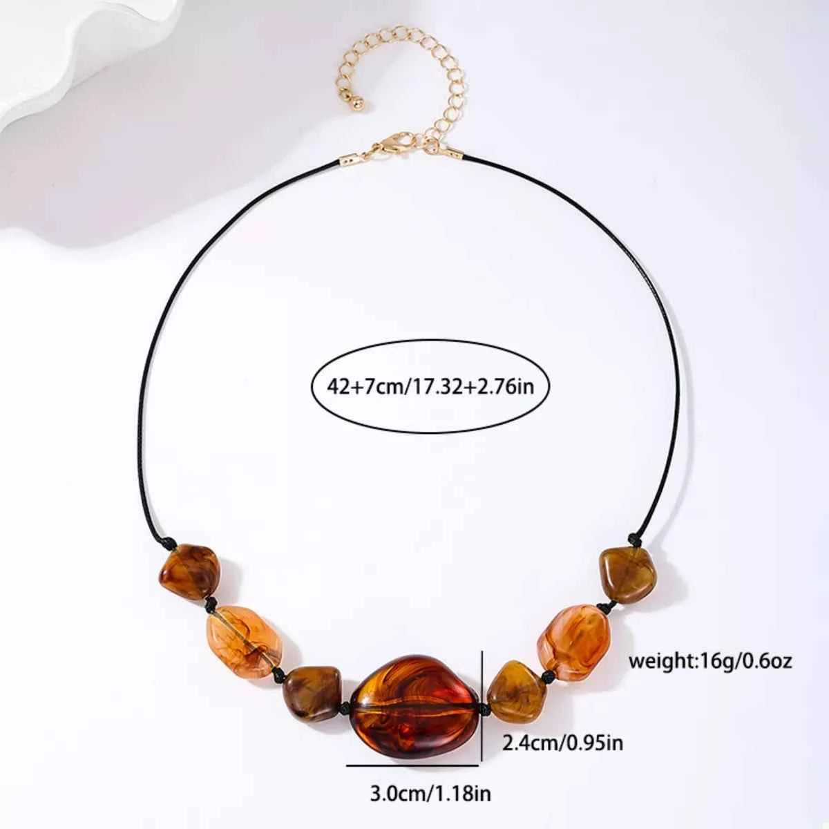 Acrylic Beaded Statement Necklace Trendsi