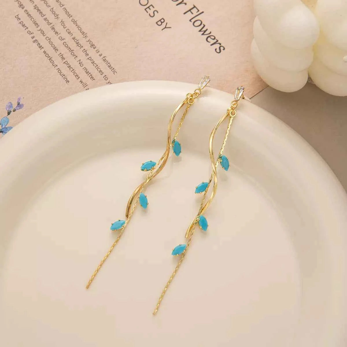 18K Gold-Plated Chain Drop Earrings Trendsi