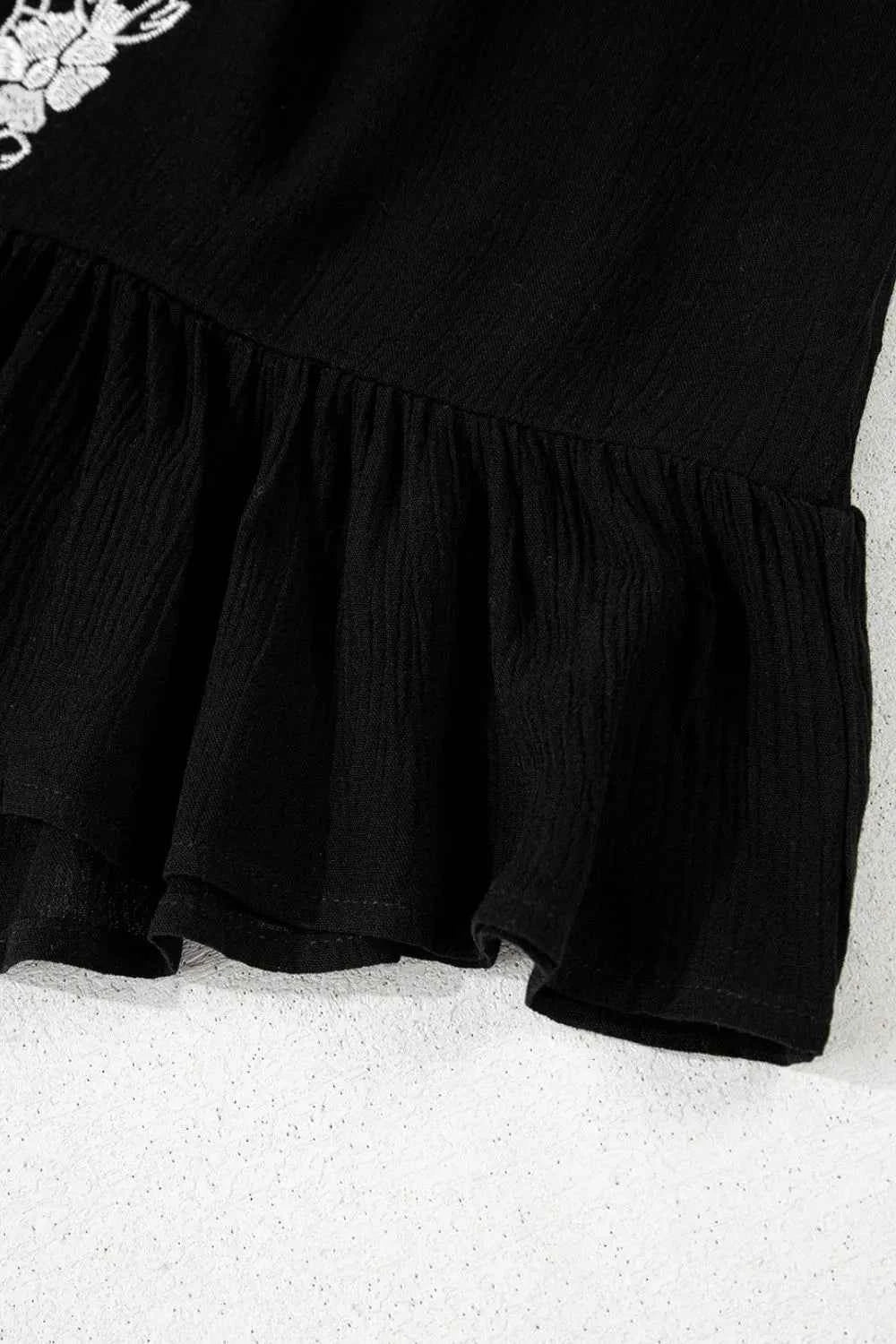 Floral Ruffled Hem Embroidery Cami Trendsi