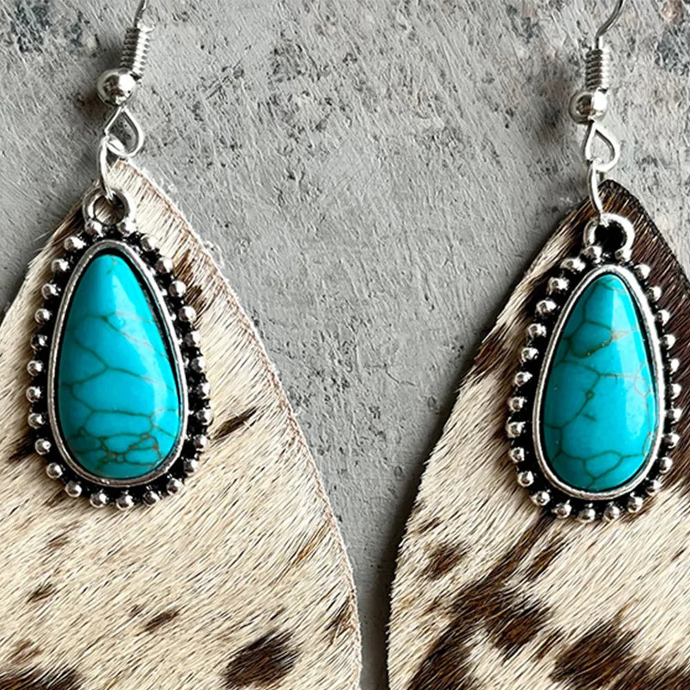 Artificial Turquoise Teardrop Earrings Trendsi