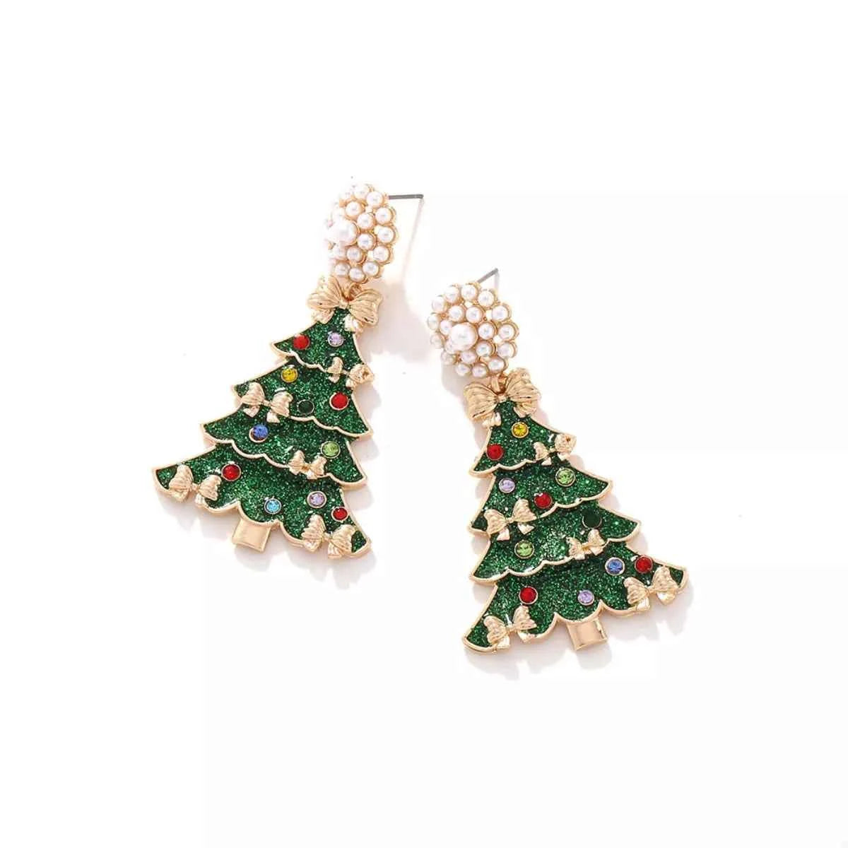 Christmas Tree Bow Earrings Trendsi