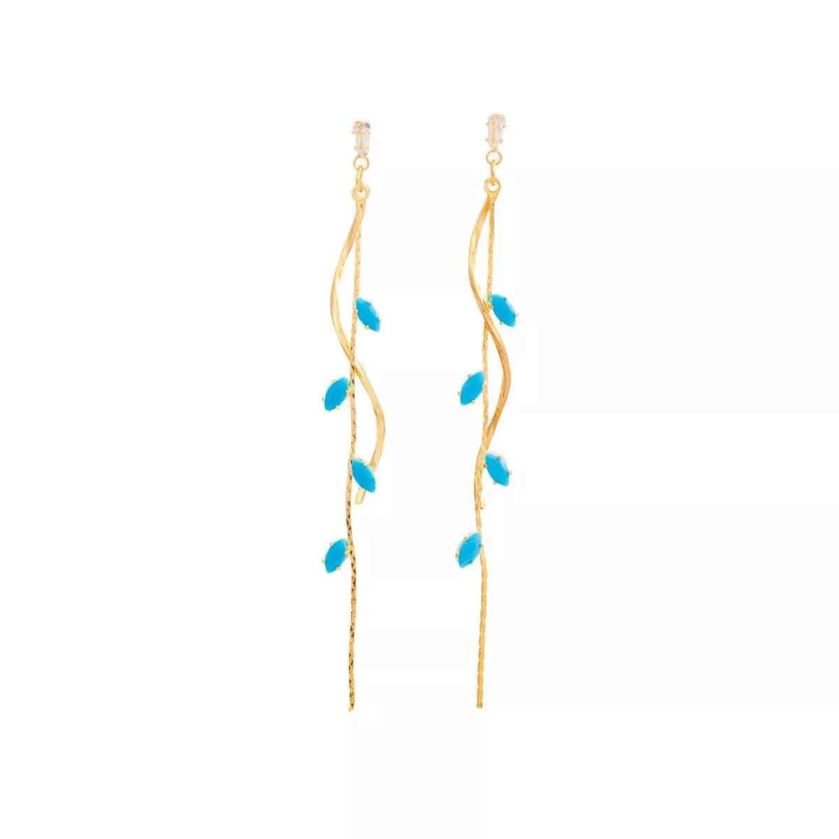 18K Gold-Plated Chain Drop Earrings Trendsi
