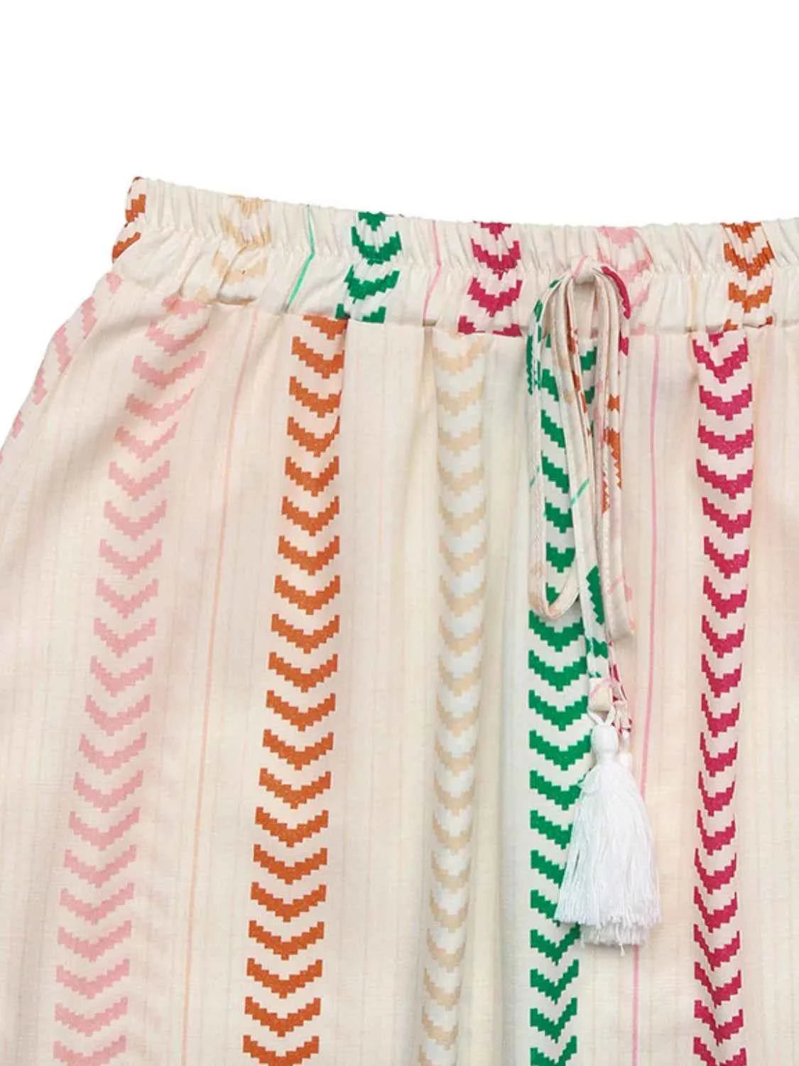 Frill Printed Maxi Skirt Trendsi