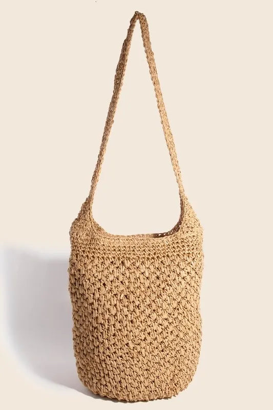 Fame Intricate Braided Hobo Shoulder Bag Camel One Size Trendsi