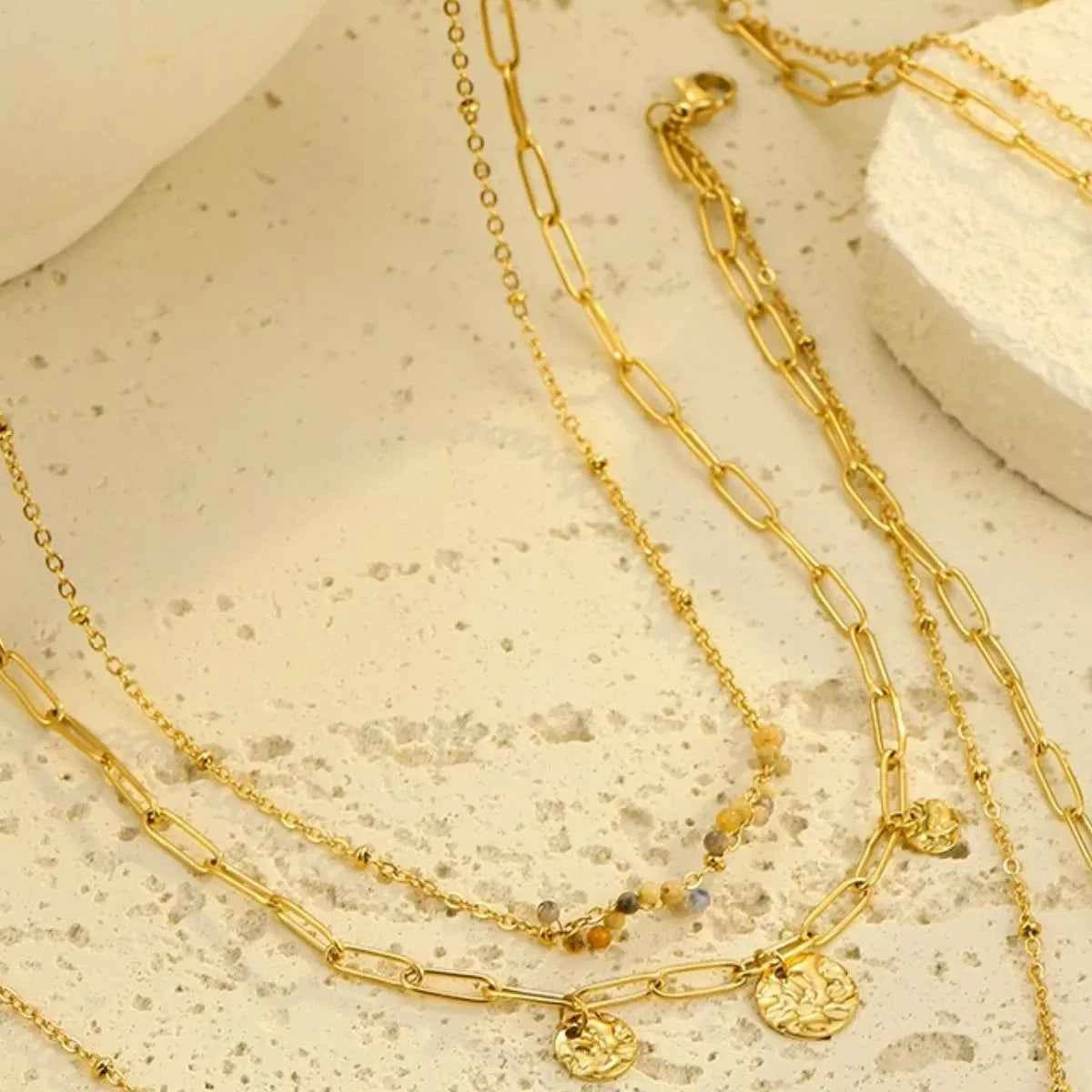 18K Gold-Plated Double-Layered Necklace Trendsi