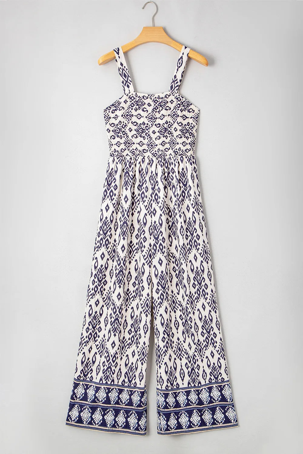 Bohemian Print Wide Leg Jumpsuit Trendsi