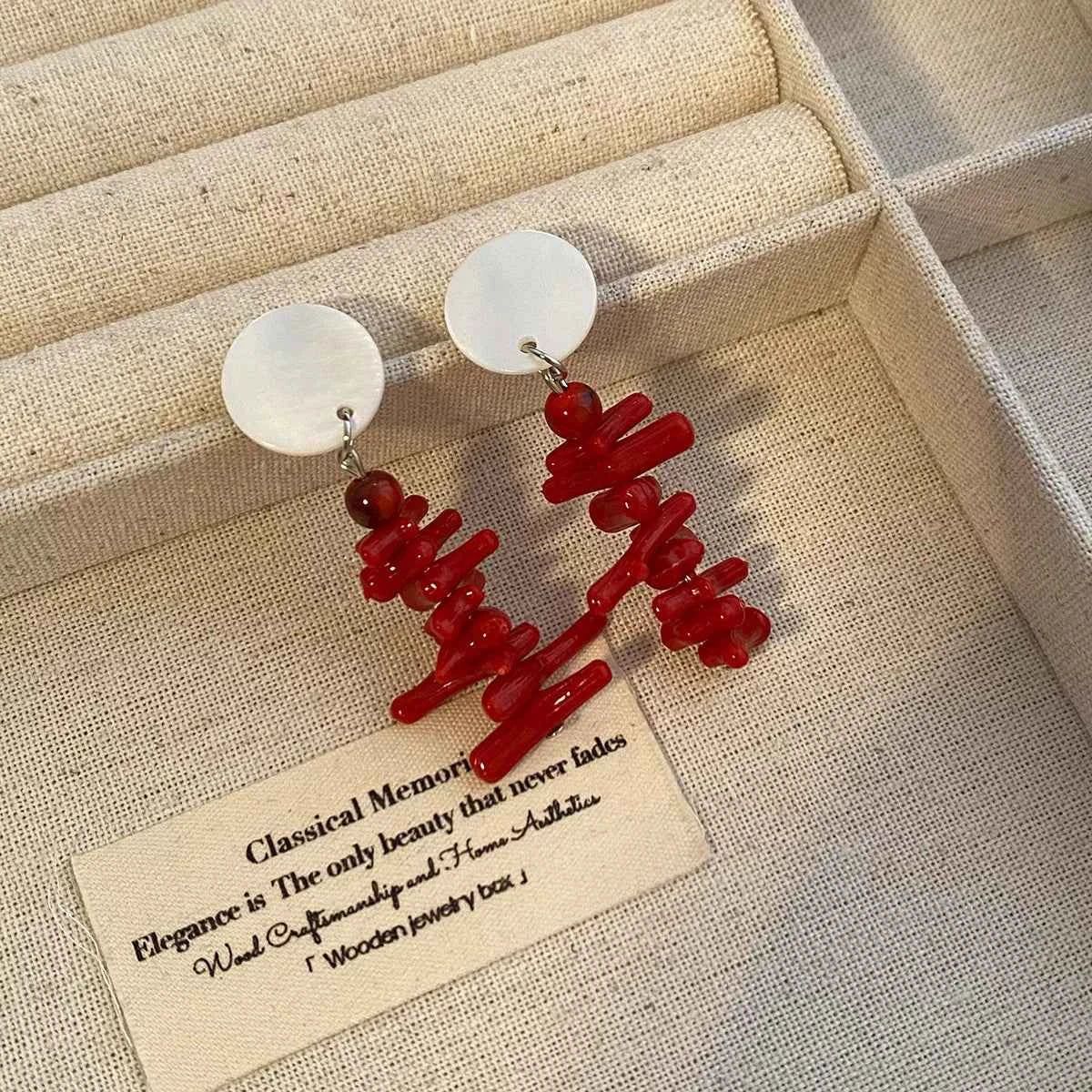 Resin Coral Chip Dangle Earrings Trendsi