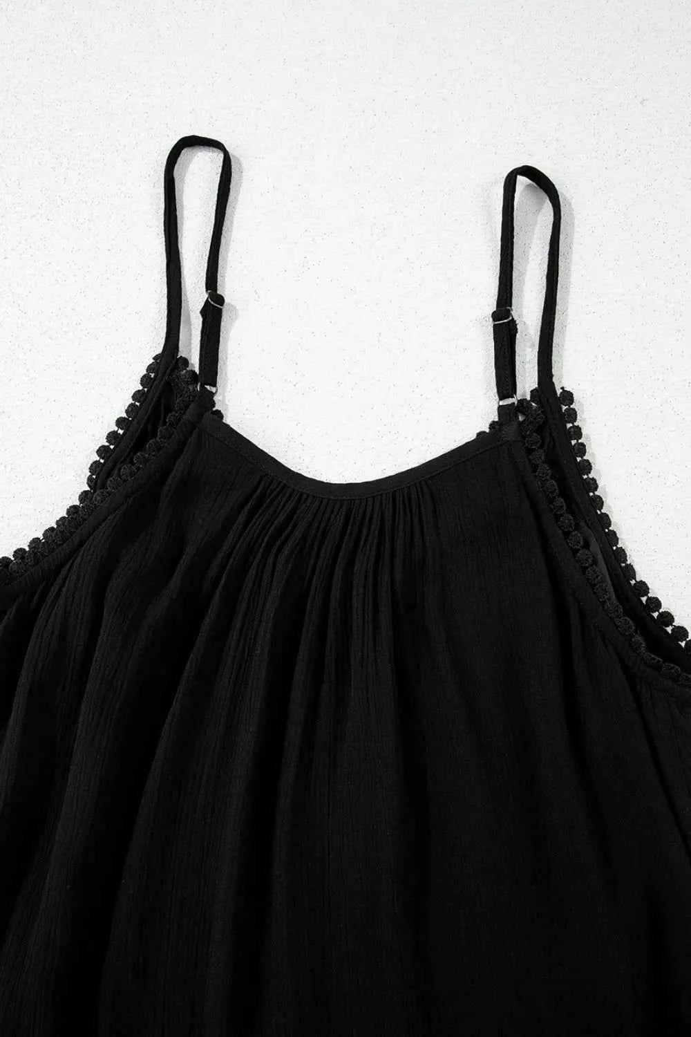 Floral Ruffled Hem Embroidery Cami Trendsi