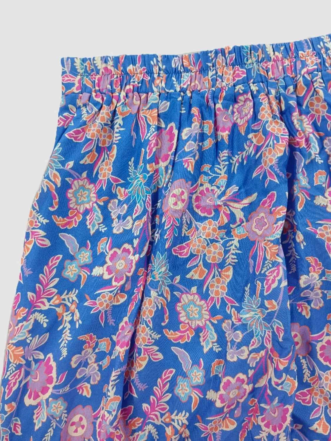 Smocked Off-Shoulder Printed Top and Skirt Set Trendsi