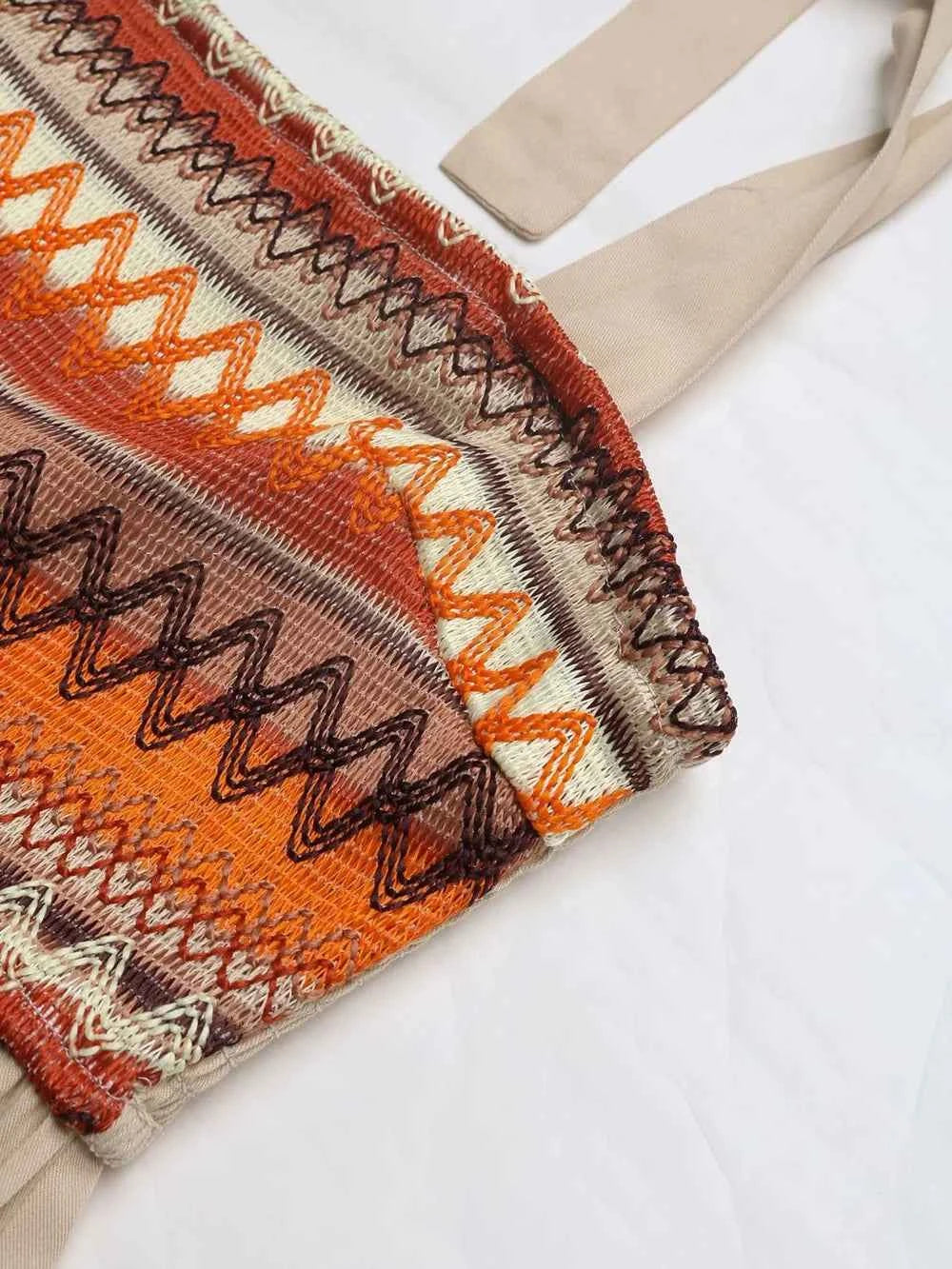 Tie Shoulder Square Neck Tiered Midi Dress Trendsi