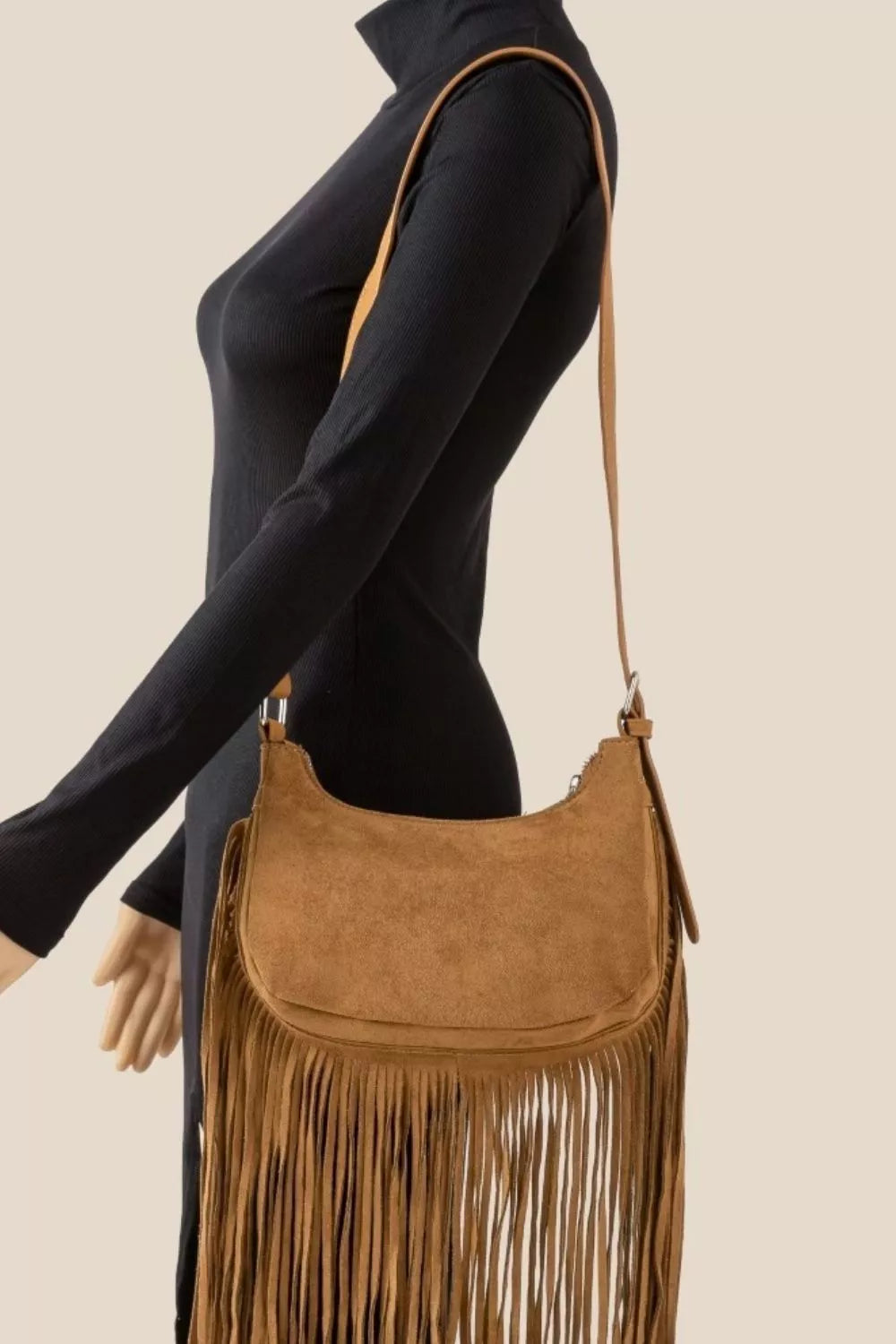 Fame Suede Fringe Crossbody Bag Trendsi