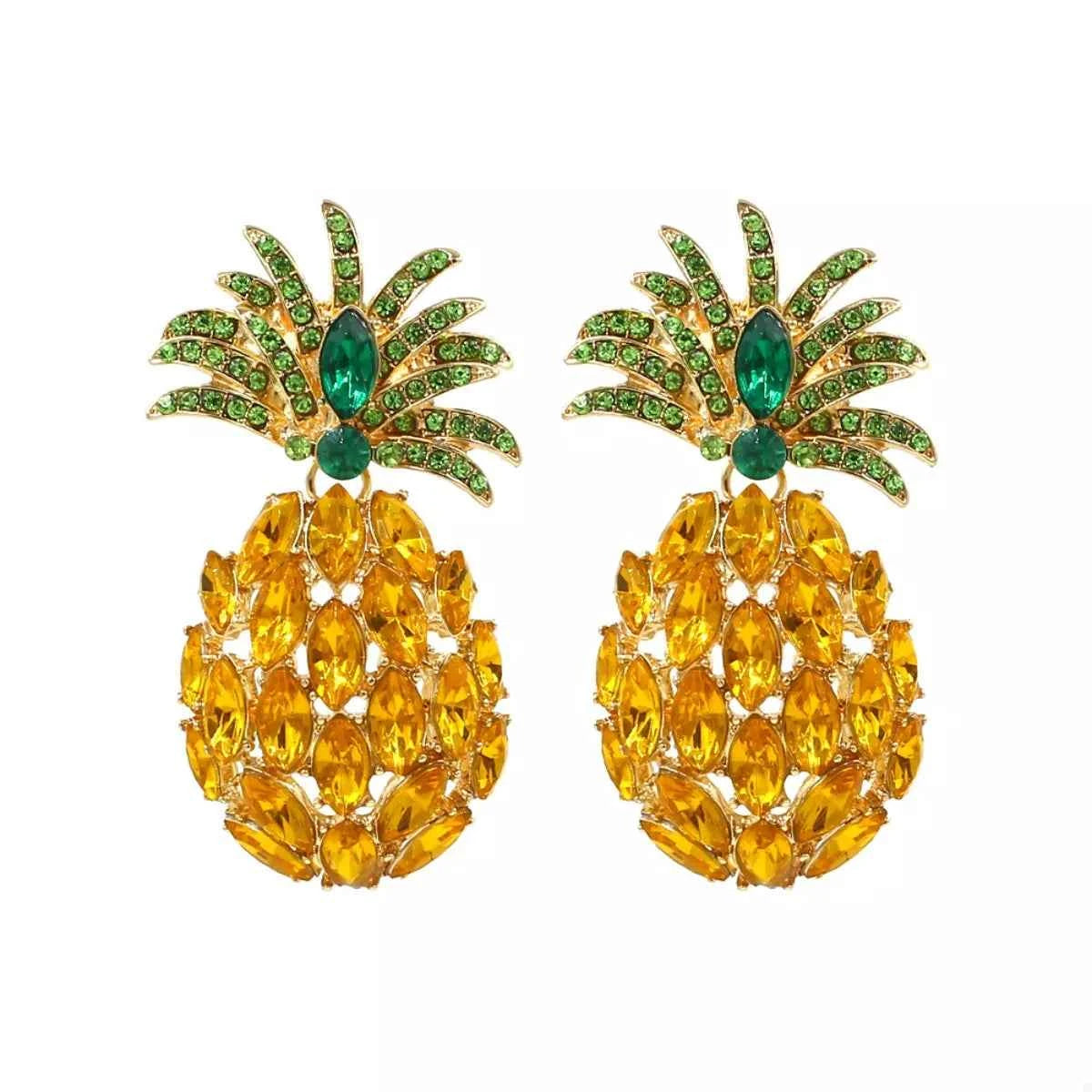 Pineapple Rhinestone Dangle Earrings Trendsi