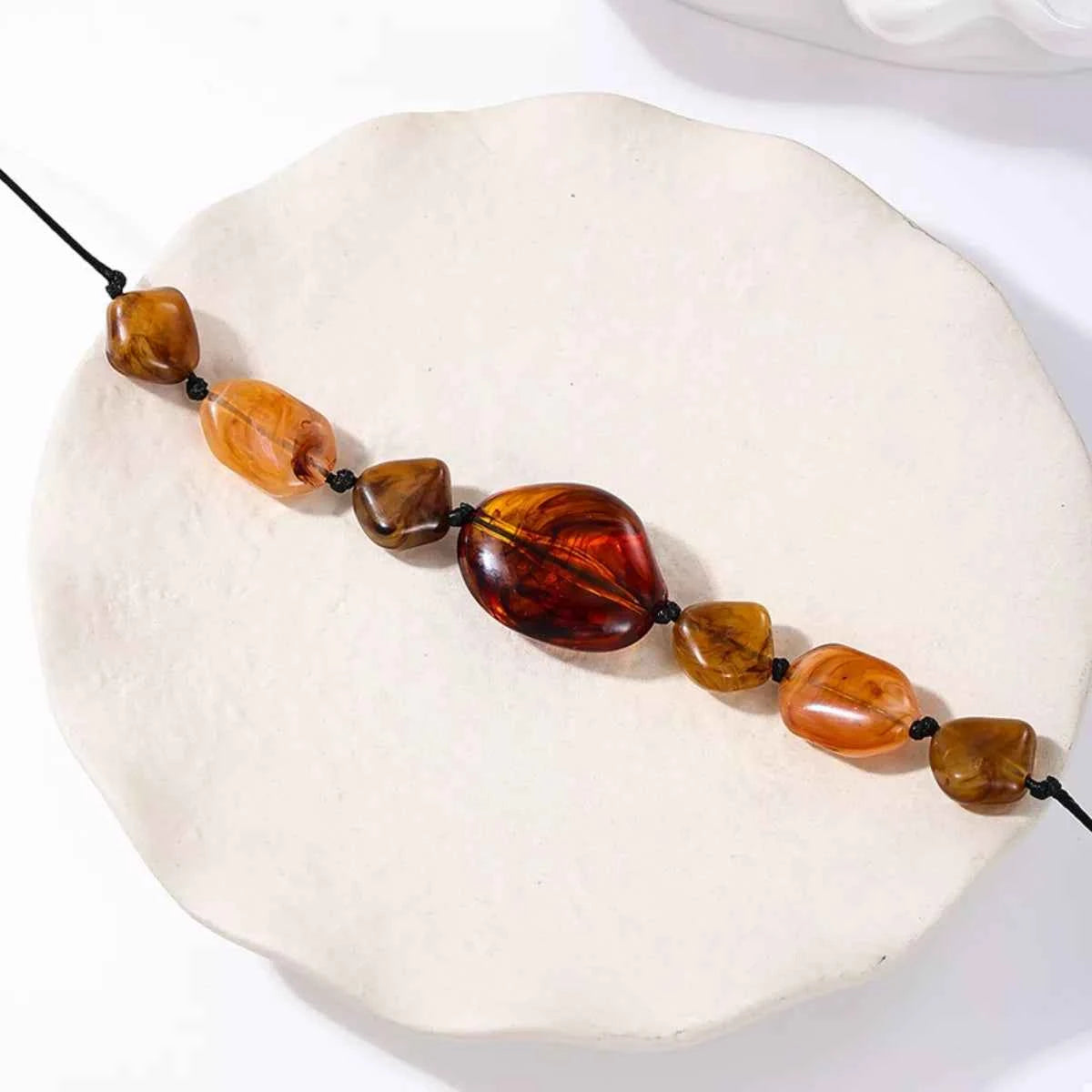 Acrylic Beaded Statement Necklace Trendsi