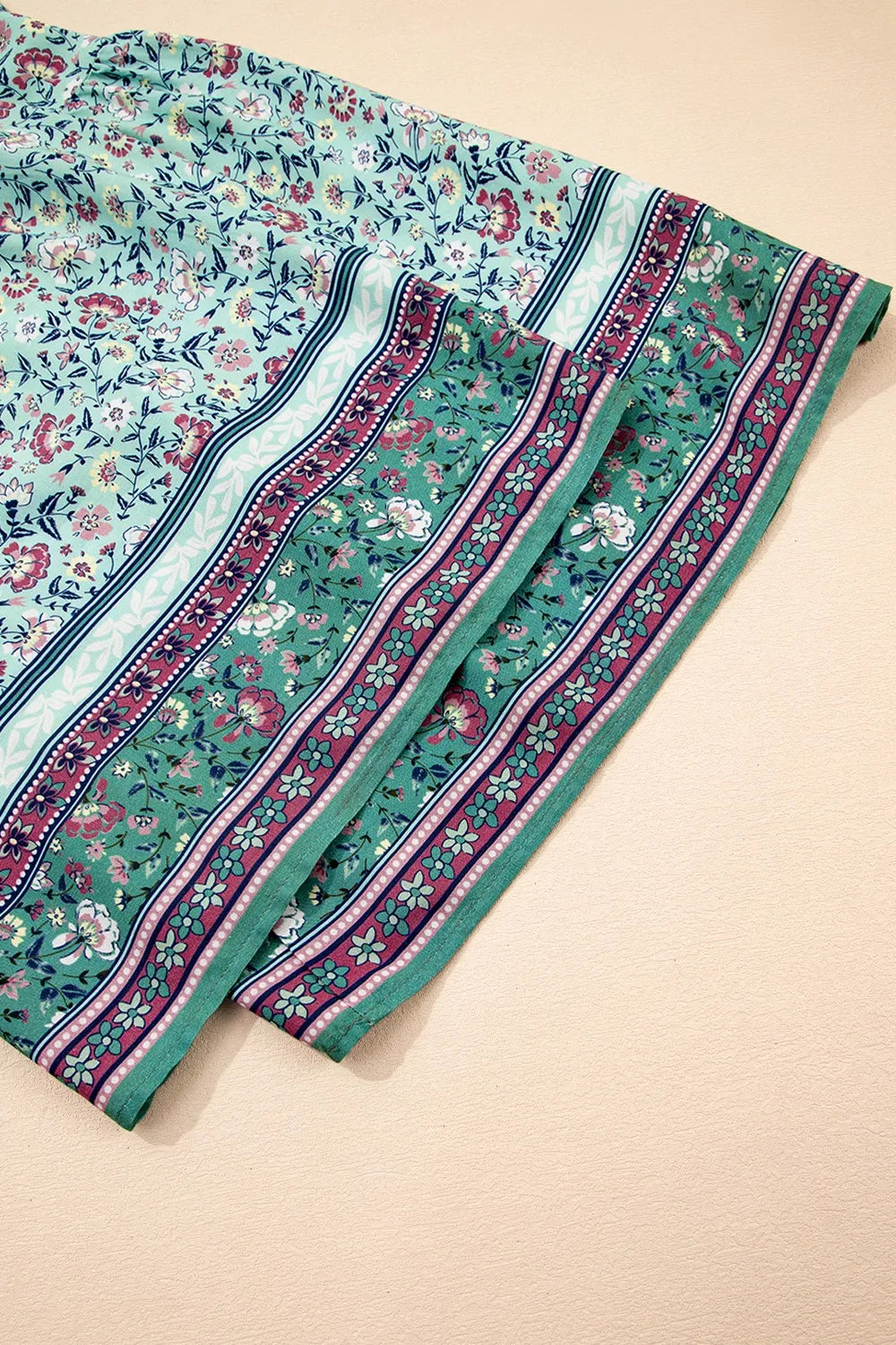 Bohemian Floral Ruffle Bottom Spaghetti Strap Jumpsuit Trendsi