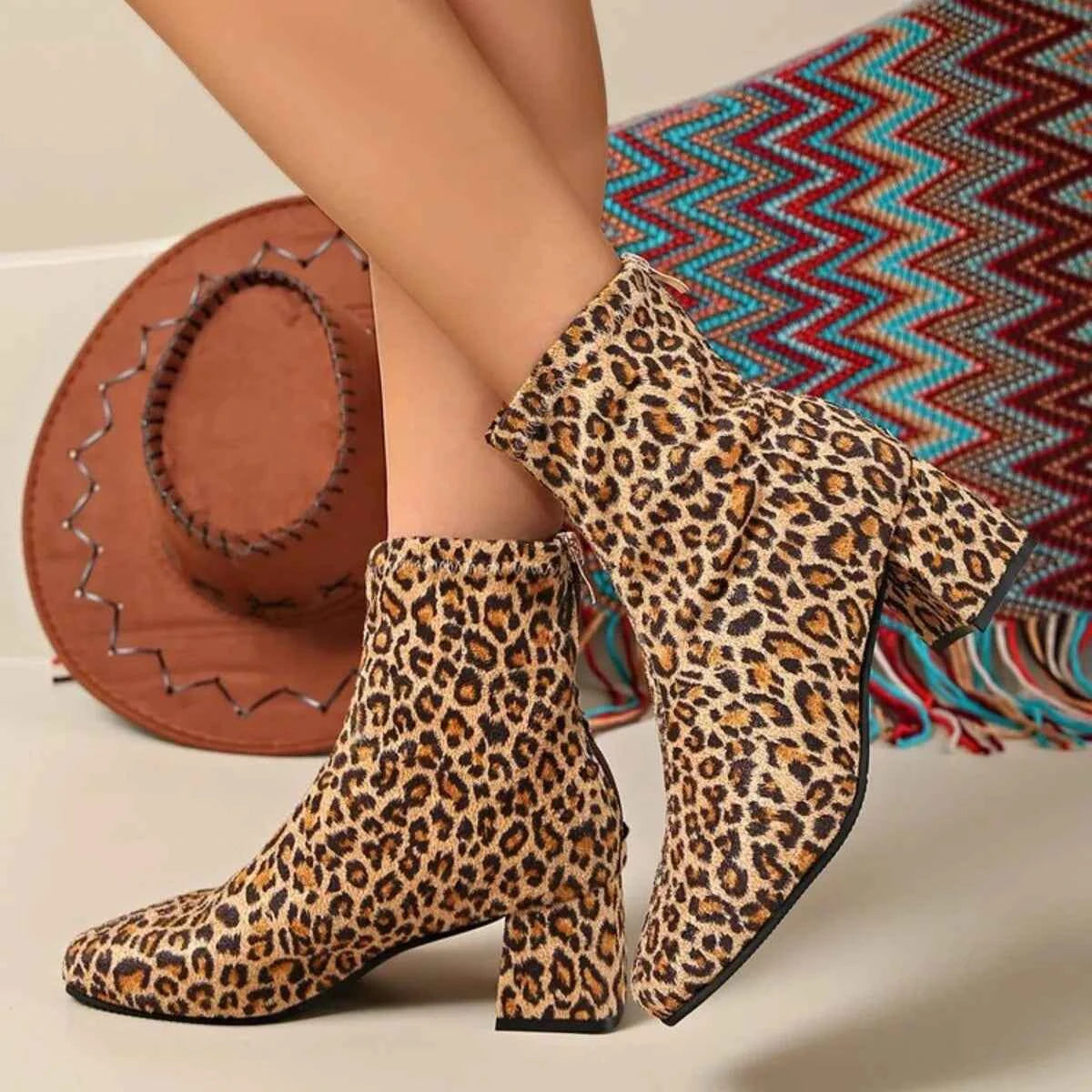 Block Heel Ankle Boots Trendsi