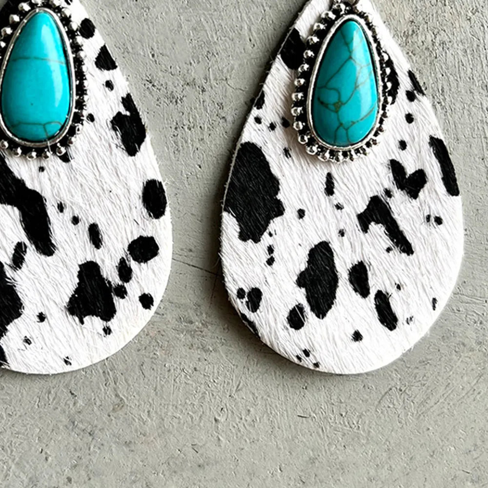 Artificial Turquoise Teardrop Earrings Trendsi