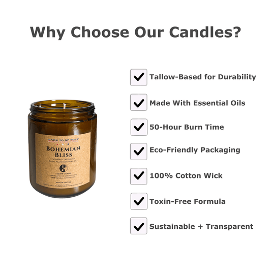 Bohemian Bliss Tallow Candle Born to be Free