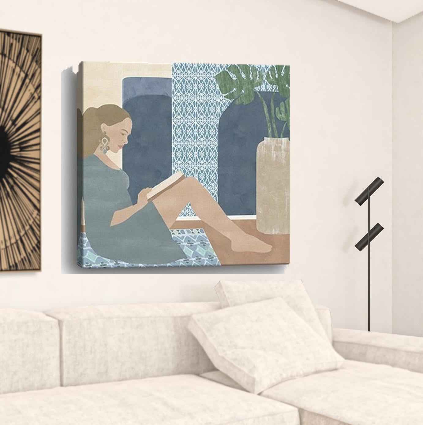 Bohemian Book Lady Unframed Print Wall Art Homeroots