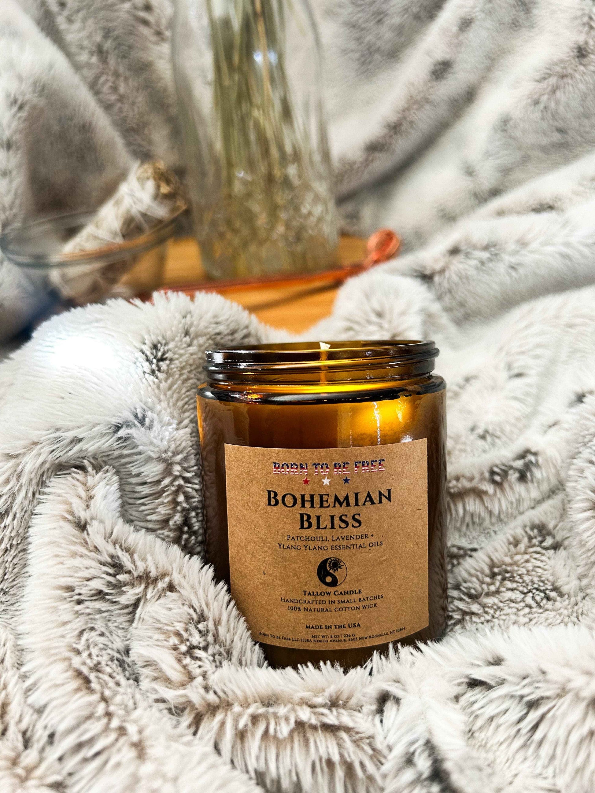 Bohemian Bliss Tallow Candle Born to be Free