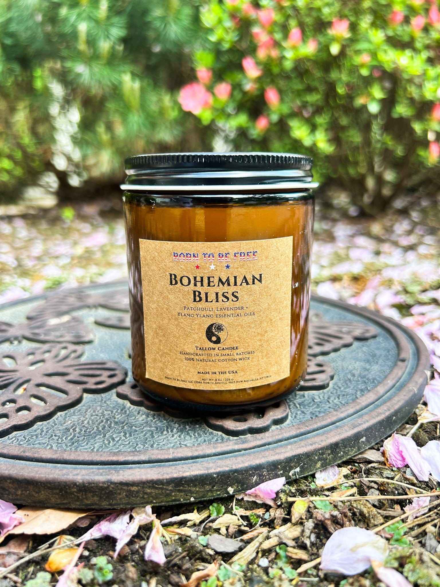 Bohemian Bliss Tallow Candle Born to be Free