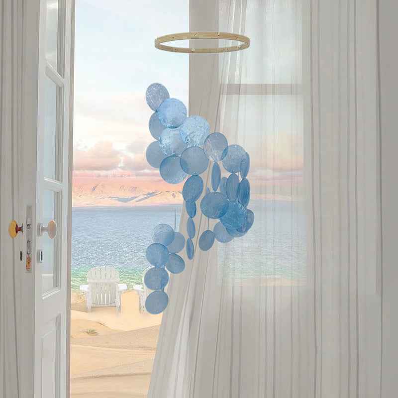 NNEDSZ Blue Bohemian Seashell Wind Chime - Dream Catcher Hanging Decor for Home NNEDSZ