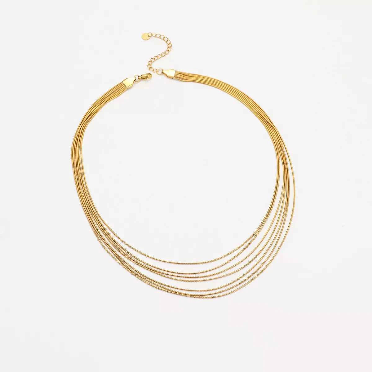 Stainless Steel Multi-Layered Necklace Trendsi