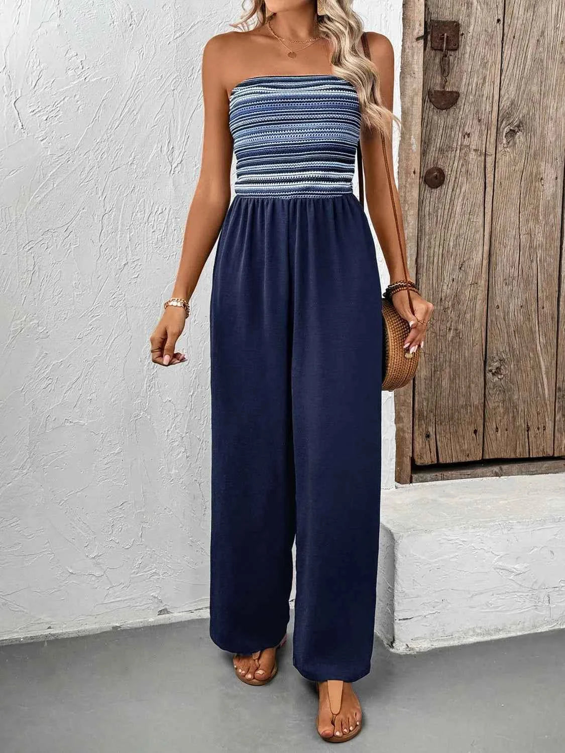 Tube Wide Leg Jumpsuit Trendsi
