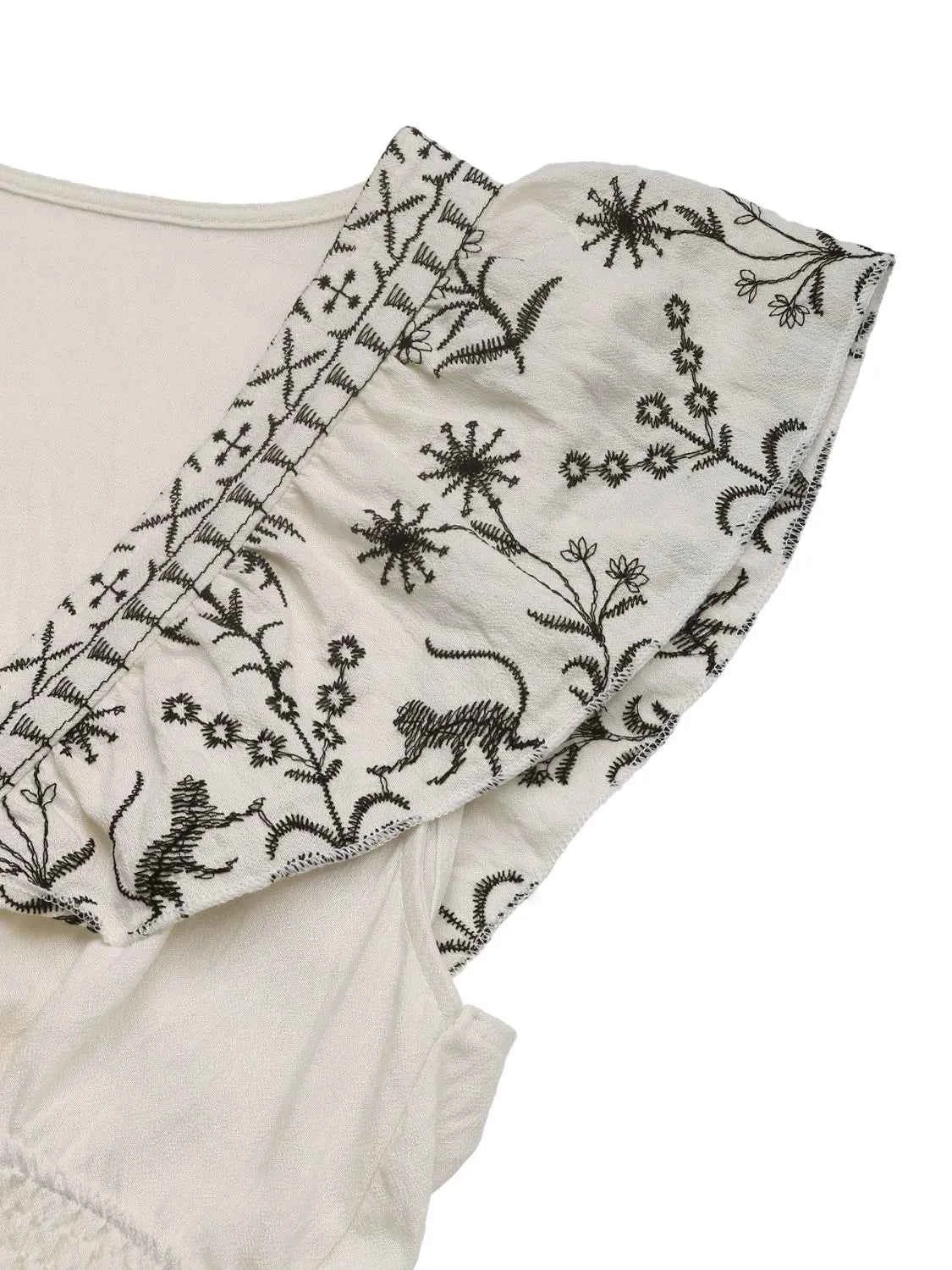 Smocked Ruffled Cap Sleeve Mini Dress Trendsi