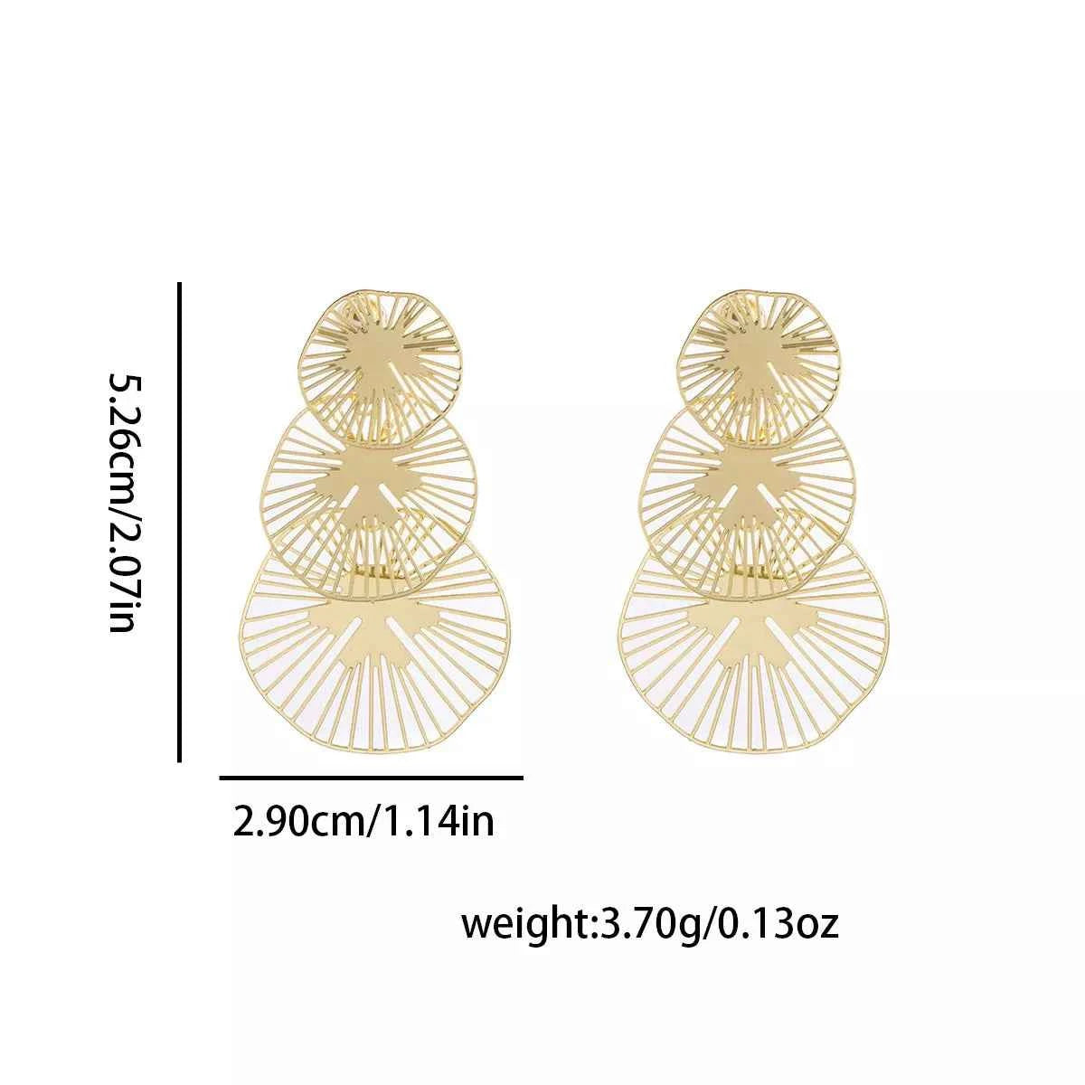 18K Gold-Plated Geometric Drop Earrings Trendsi