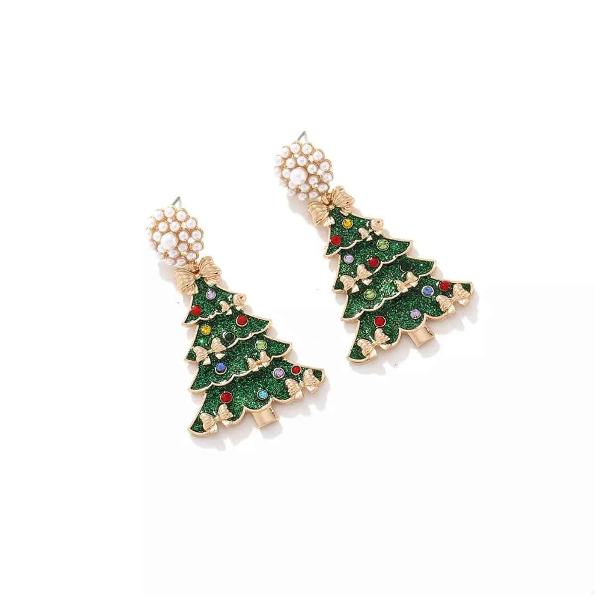 Christmas Tree Bow Earrings Trendsi