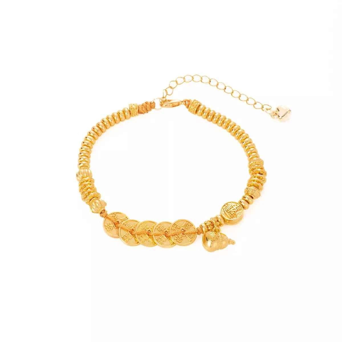 18K Gold-Plated Zinc Alloy Coin Bracelet Trendsi
