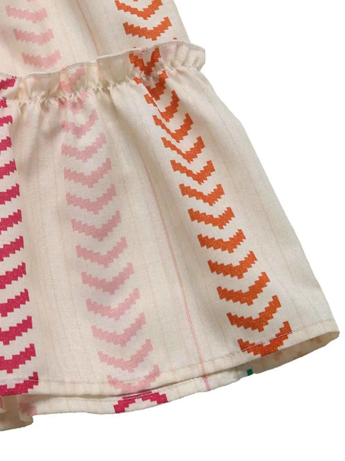 Frill Printed Maxi Skirt Trendsi