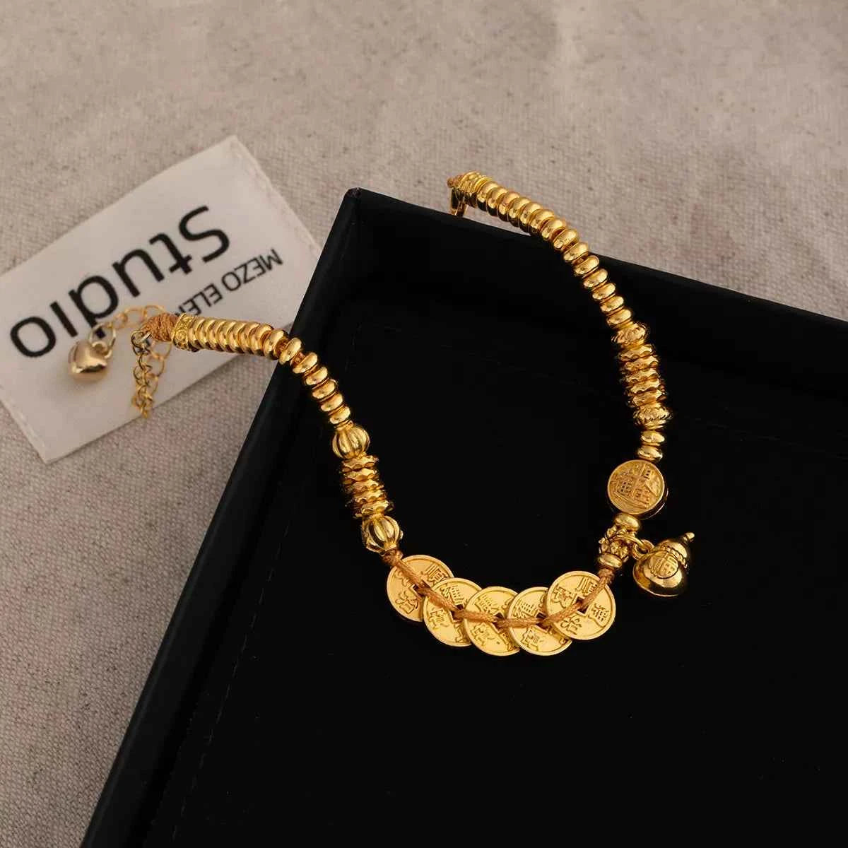18K Gold-Plated Zinc Alloy Coin Bracelet Trendsi