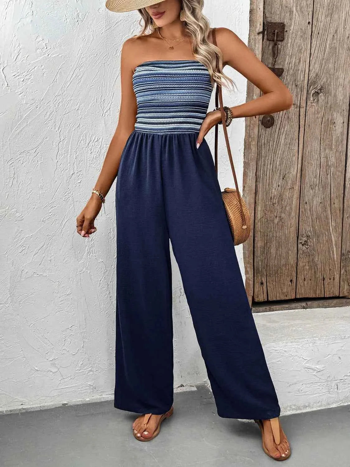 Tube Wide Leg Jumpsuit Trendsi