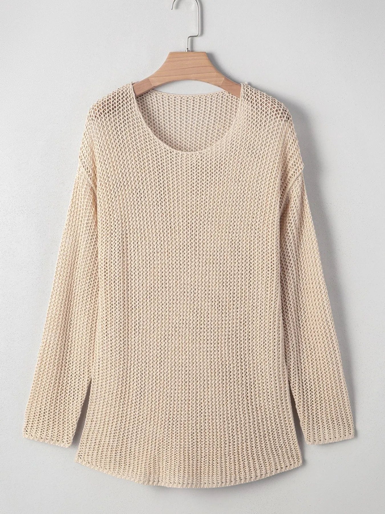 Lightweight Openwork Knit Cover Up Trendsi
