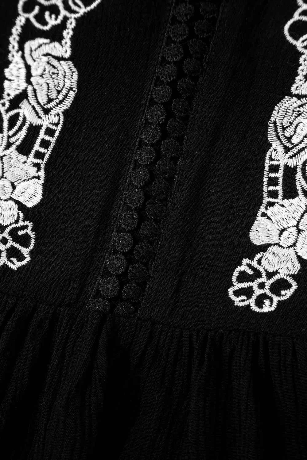 Floral Ruffled Hem Embroidery Cami Trendsi