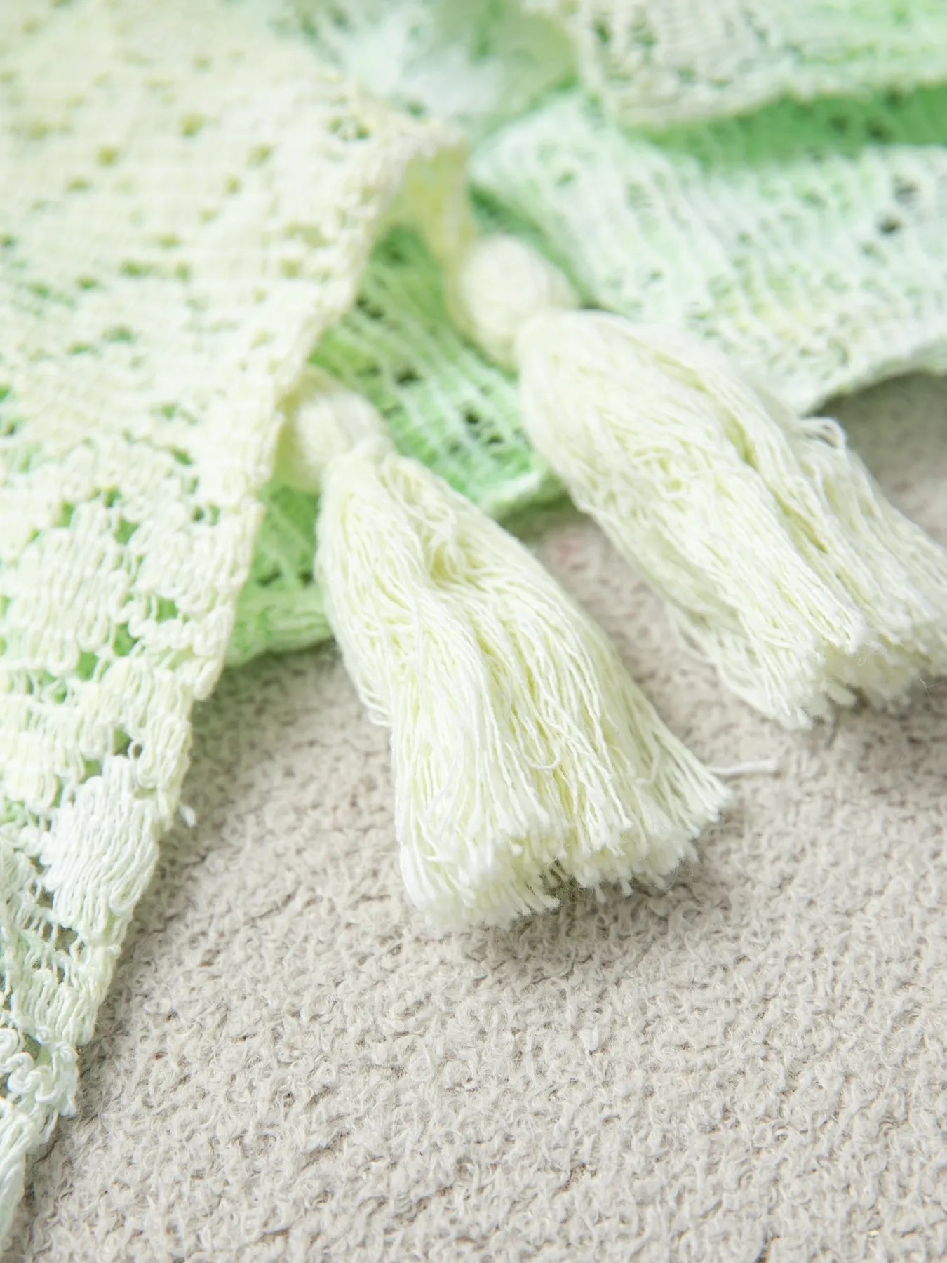 Openwork Tassel Gradient Knit Cover Up Trendsi