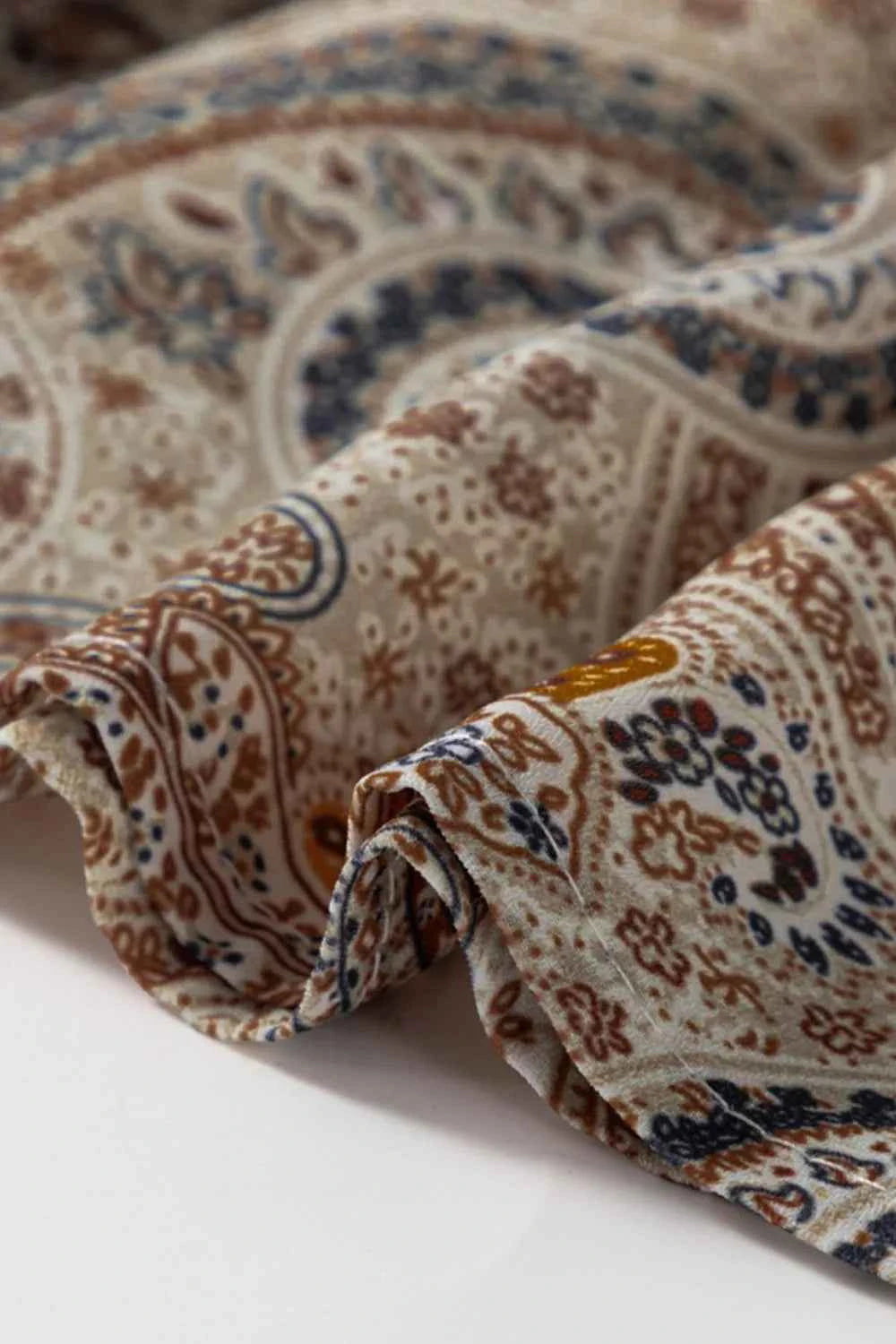 Paisley Printed Smocked Babydoll Cami Trendsi