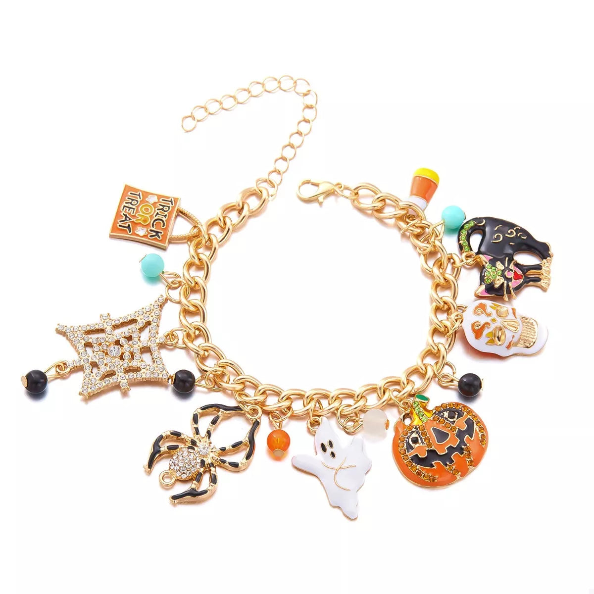 18K Gold-Plated Halloween Theme Bracelet - Festive Charm Jewelry Trendsi