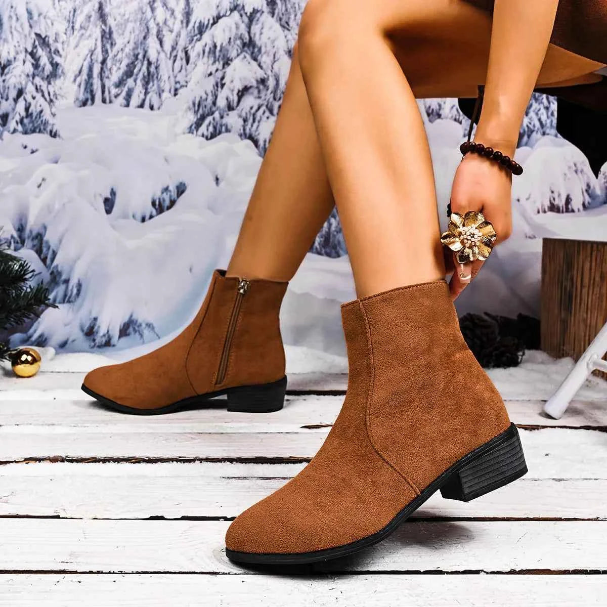 Block Heels Chelsea Boots Trendsi