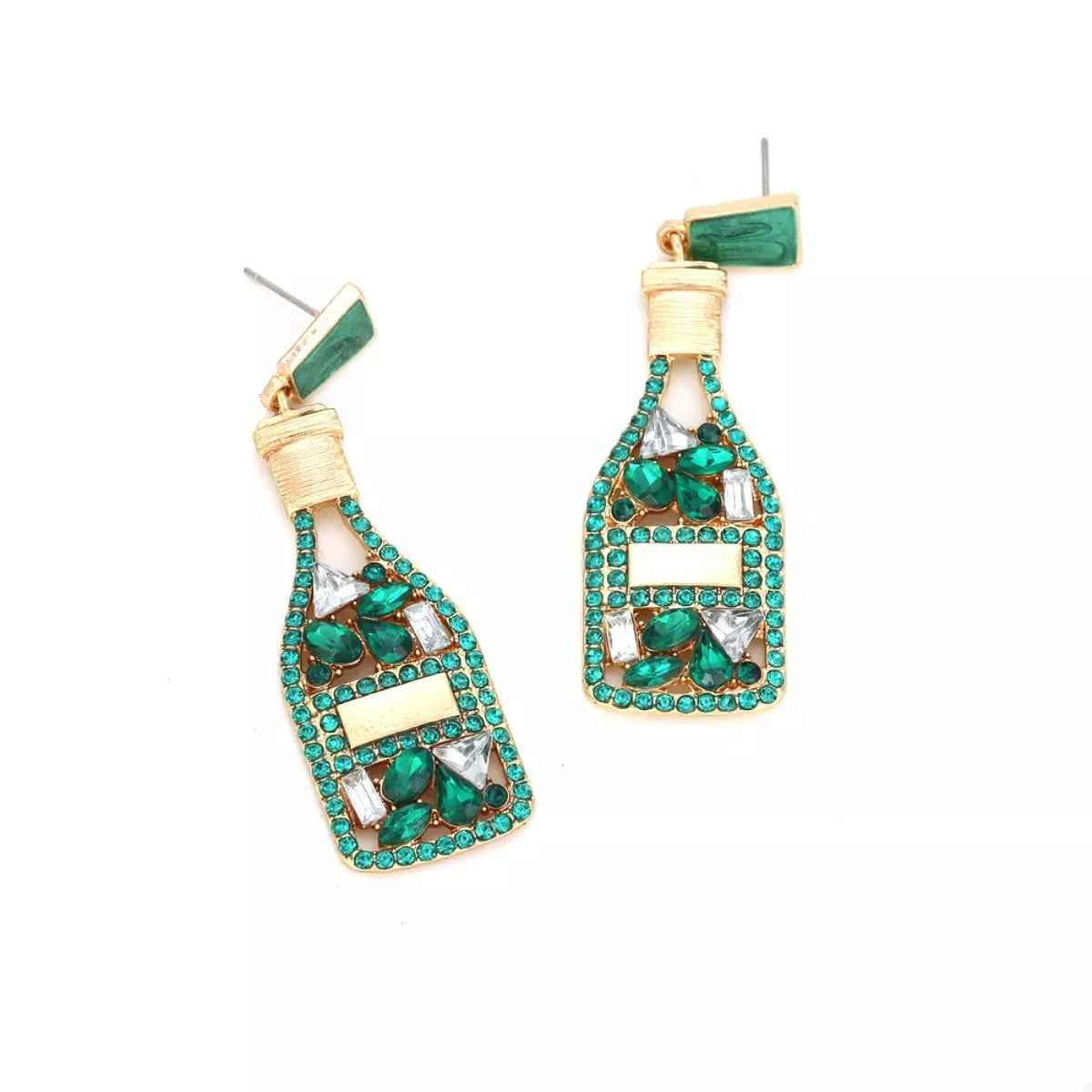 Champagne Bottle Drop Earrings Trendsi