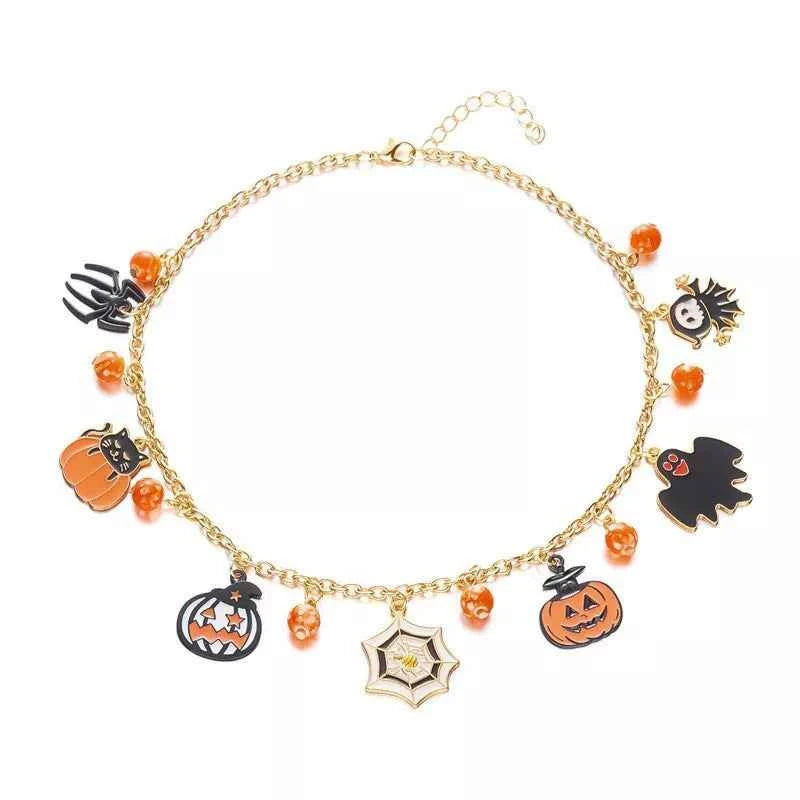 18K Gold-Plated Halloween Charm Necklace - Spooky Elegant Jewelry Trendsi