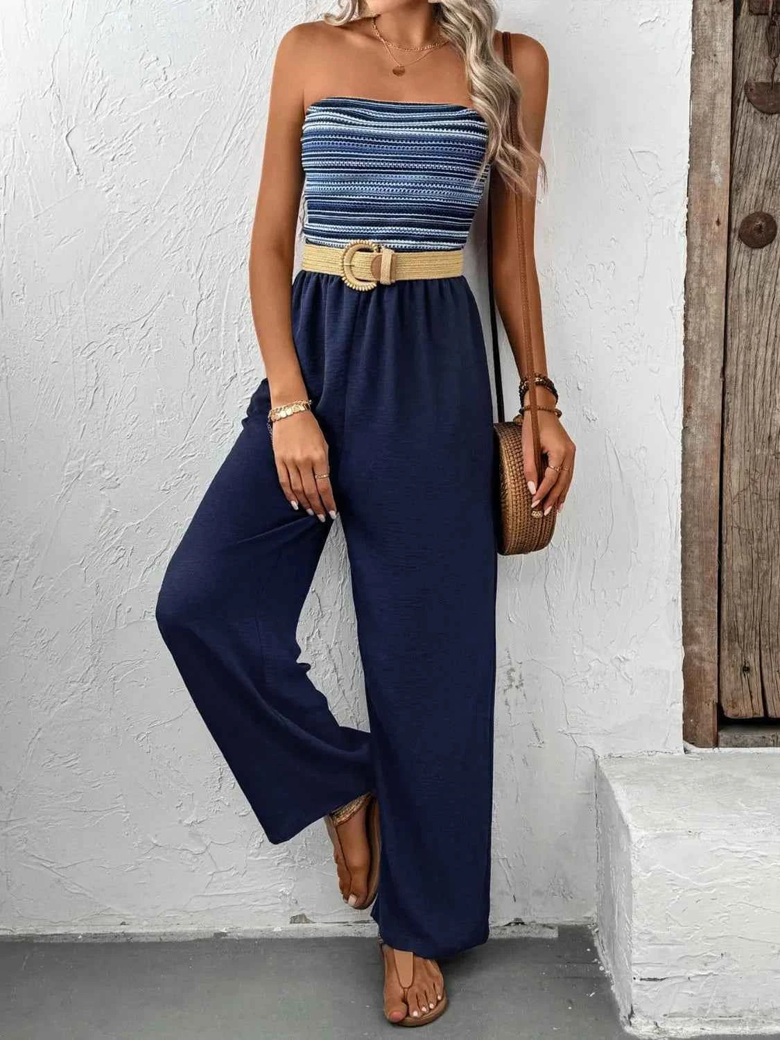 Tube Wide Leg Jumpsuit Trendsi