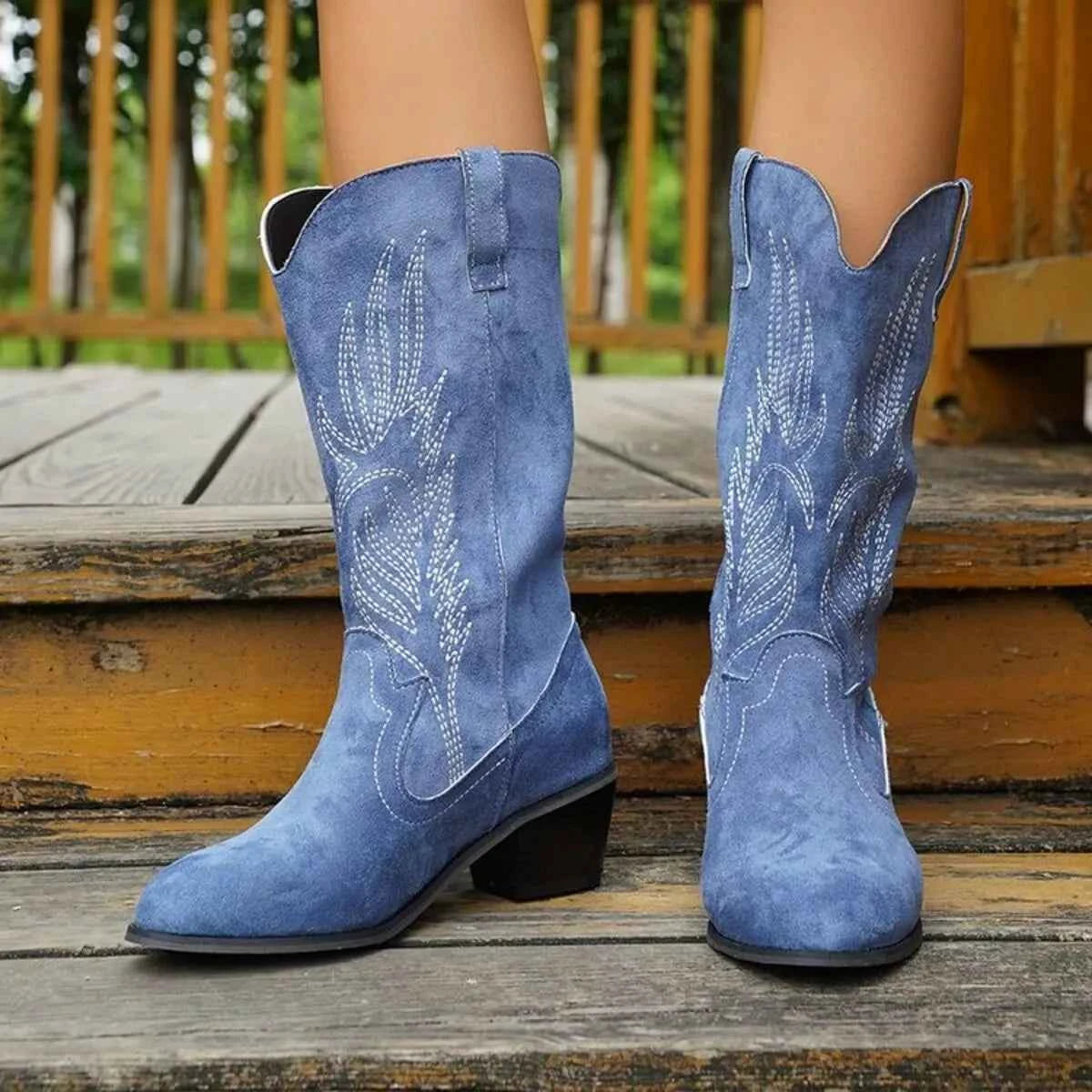 Point Toe Block Heels Boots Trendsi