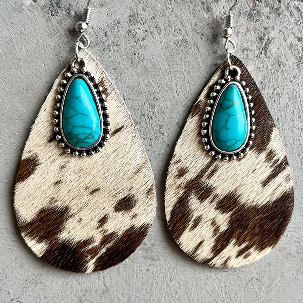 Artificial Turquoise Teardrop Earrings Trendsi