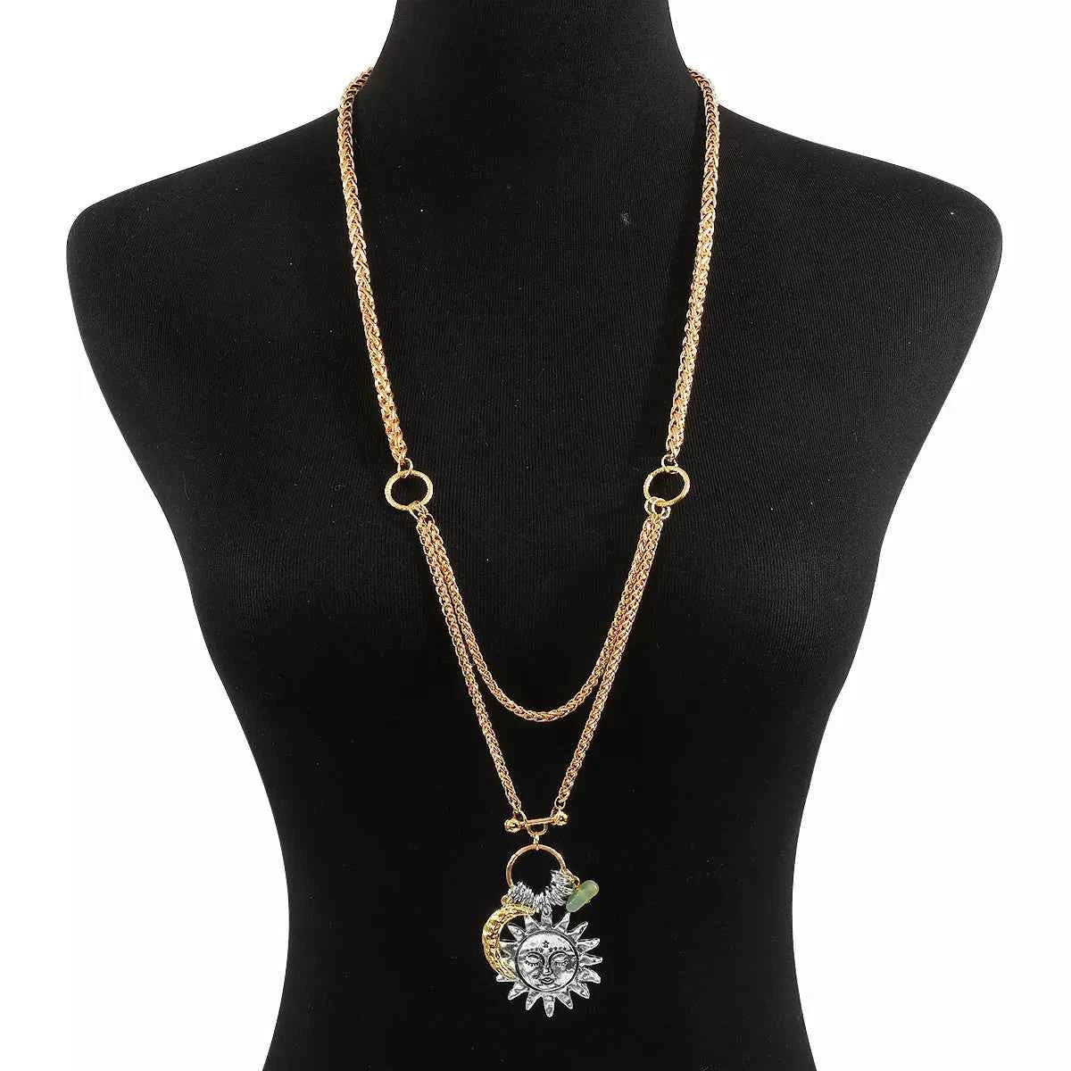 Moon & Sun Pendant Necklace Trendsi