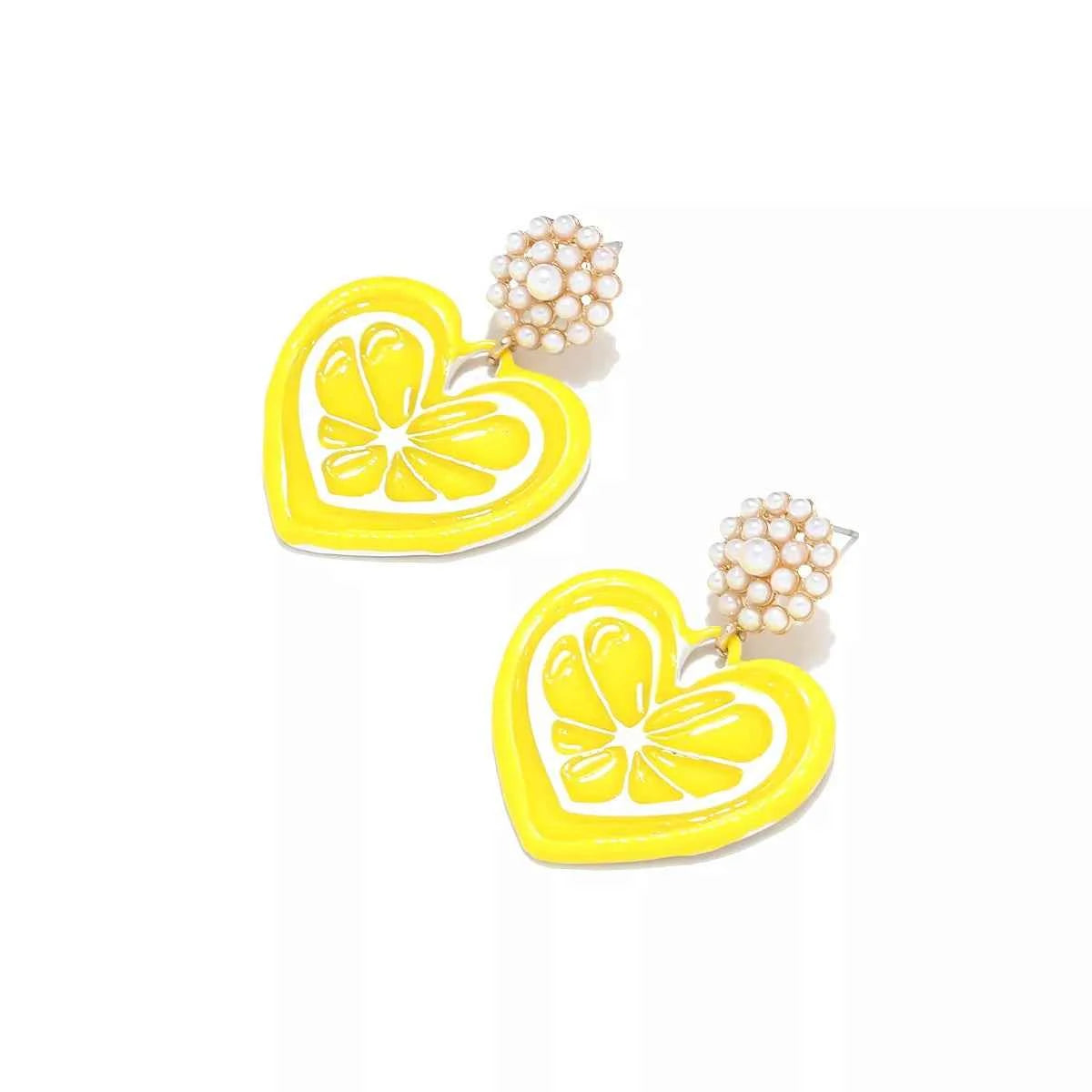 Heart Dangle Earrings with Pearl Accent Trendsi